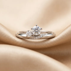 0.38 CT Diamond Solitaire Bypass Ring