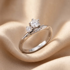 0.38 CT Diamond Solitaire Bypass Ring