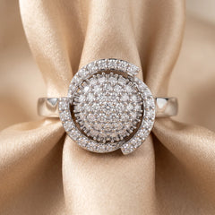 0.55 CT Diamond Swirl Cluster Ring