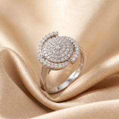 0.55 CT Diamond Swirl Cluster Ring