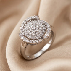 0.55 CT Diamond Swirl Cluster Ring