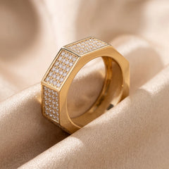 0.90 CT Diamond Octagon Pavé Band Ring