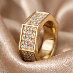 0.90 CT Diamond Octagon Pavé Band Ring