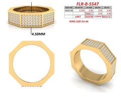 0.90 CT Diamond Octagon Pavé Band Ring