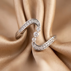 0.20 CT Diamond Wave Bypass Ring