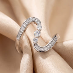 0.20 CT Diamond Wave Bypass Ring
