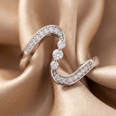 0.20 CT Diamond Wave Bypass Ring