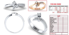 0.24 CT Diamond Solitaire Ribbon Bypass Ring