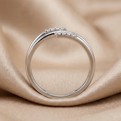 0.06 CT Diamond Double Bar Bypass Ring