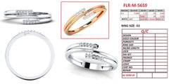 0.06 CT Diamond Double Bar Bypass Ring