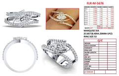 1.16 CT Marquise & Round Diamond Multi Row Bypass Ring