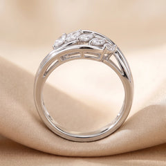 0.35 CT Marquise Diamond Bypass Ring