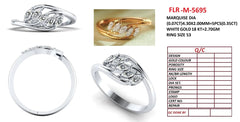 0.35 CT Marquise Diamond Bypass Ring
