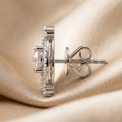 0.80 CT Round Diamond Triangle Swirl Stud Earrings