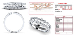 0.36 CT Diamond Double Row Kite Station Ring