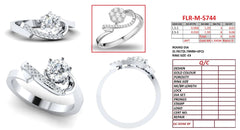 0.78 CT Diamond Solitaire Swirl Bypass Ring