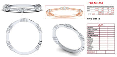 0.42 CT Diamond Station Band Ring