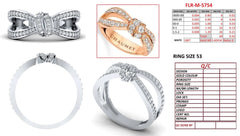 0.43 CT Diamond Bow Knot Ring