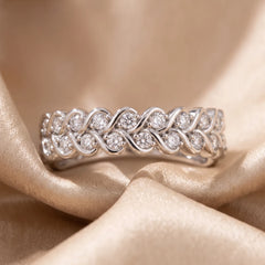 0.36 CT Diamond Braided Band Ring
