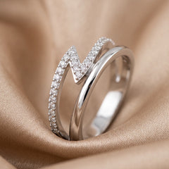0.28 CT Diamond Zigzag Split Band Ring