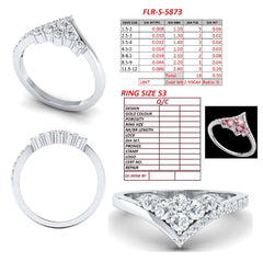 0.50 CT Diamond Cluster V Shaped Ring