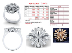 0.67 CT Pear & Round Diamond Starburst Ring