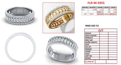 0.44 CT Diamond Curb Chain Band Ring