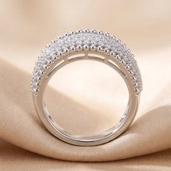 0.67 CT Diamond Pavé Beaded Edge Band Ring