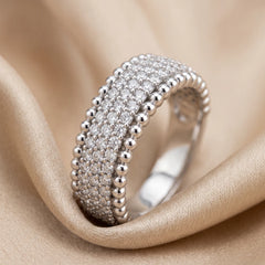 0.67 CT Diamond Pavé Beaded Edge Band Ring