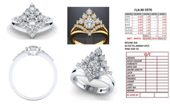 1.33 CT Diamond Cluster Crown Ring