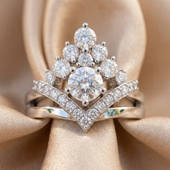 1.33 CT Diamond Cluster Crown Ring