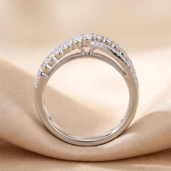0.39 CT Diamond Criss Cross Twist Band Ring