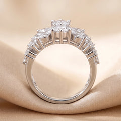 2.94 CT Marquise & Round Diamond Cluster Ring