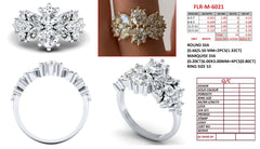 2.94 CT Marquise & Round Diamond Cluster Ring