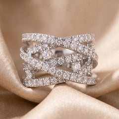 2.03 CT Diamond Wide Criss Cross Ring
