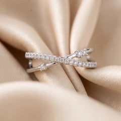 0.23 CT Diamond Criss Cross Band Ring