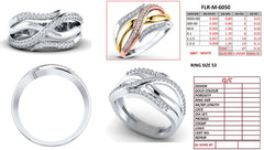 0.32 CT Diamond Wave Multi Row Ring