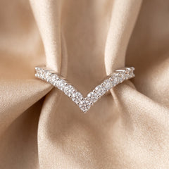 0.66 CT Diamond V Shaped Band Ring