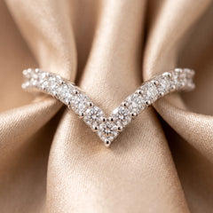 0.66 CT Diamond V Shaped Band Ring