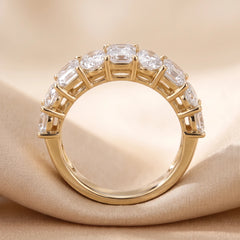2.80 CT Emerald-cut & Oval Diamond Half Eternity Ring