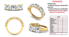 2.80 CT Emerald-cut & Oval Diamond Half Eternity Ring
