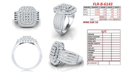 1.46 CT Diamond Cushion Cluster Multi Row Ring