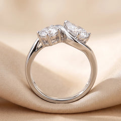 2.50 CT Pear & Round Diamond Toi et Moi Ring