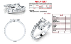 0.92 CT Pear & Round Diamond Bypass Ring