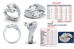 5.18 CT Pear & Round Diamond Pavé Bypass Ring