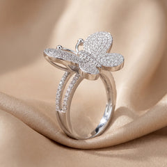 1.17 CT Diamond Pavé Butterfly Ring