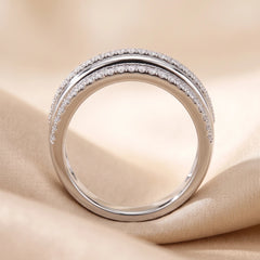0.30 CT Diamond Double Row Band Ring