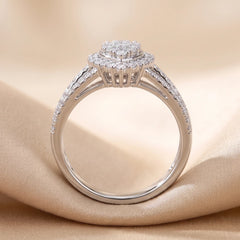 1.21 CT Diamond Pear Cluster Halo Ring