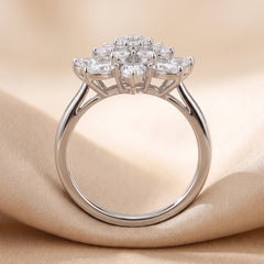 1.03 CT Pear & Round Diamond Lotus Flower Ring