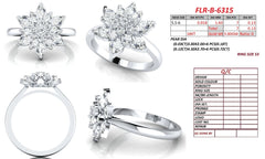 1.03 CT Pear & Round Diamond Lotus Flower Ring